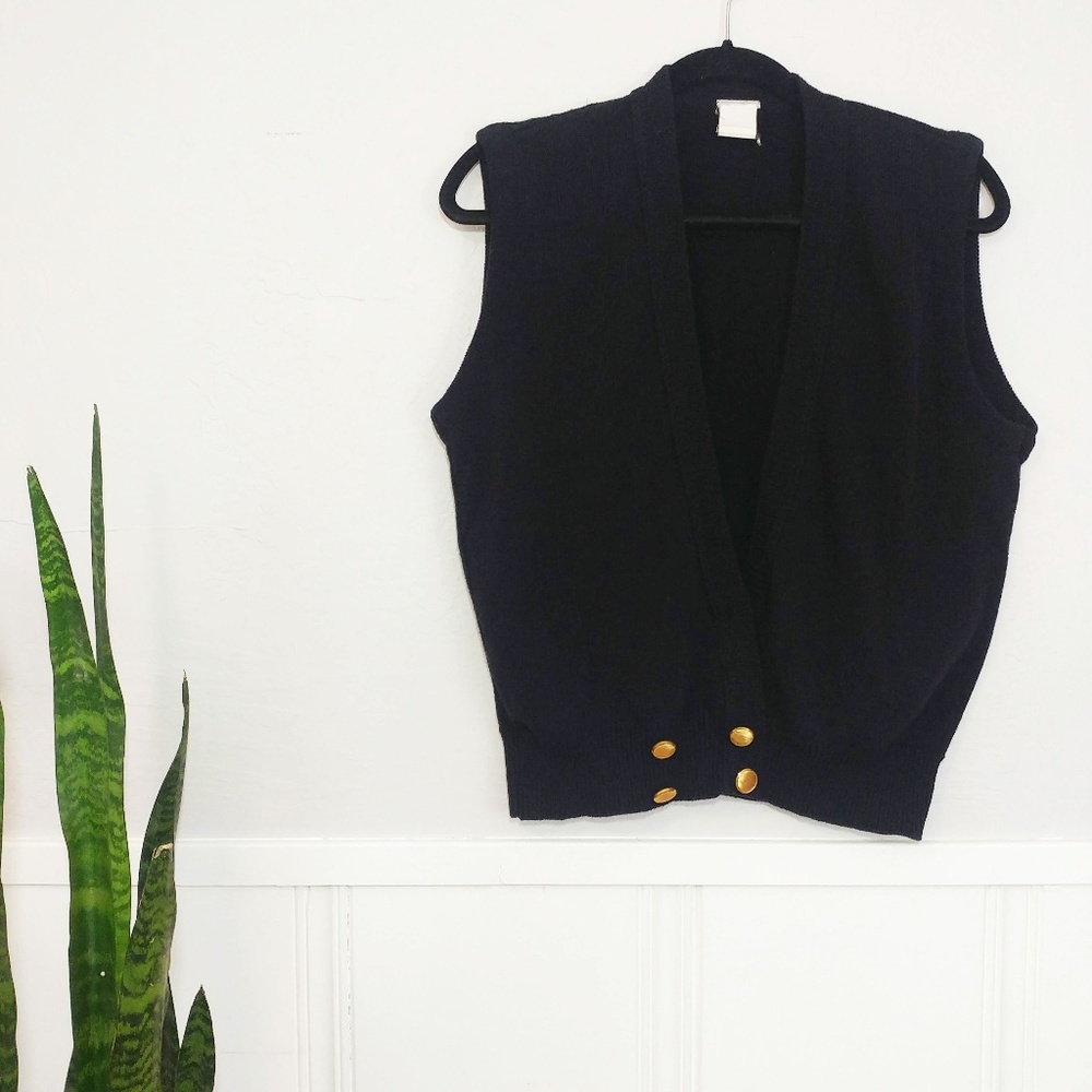 Vintage Knit School Uniform Double Breasted Vest
